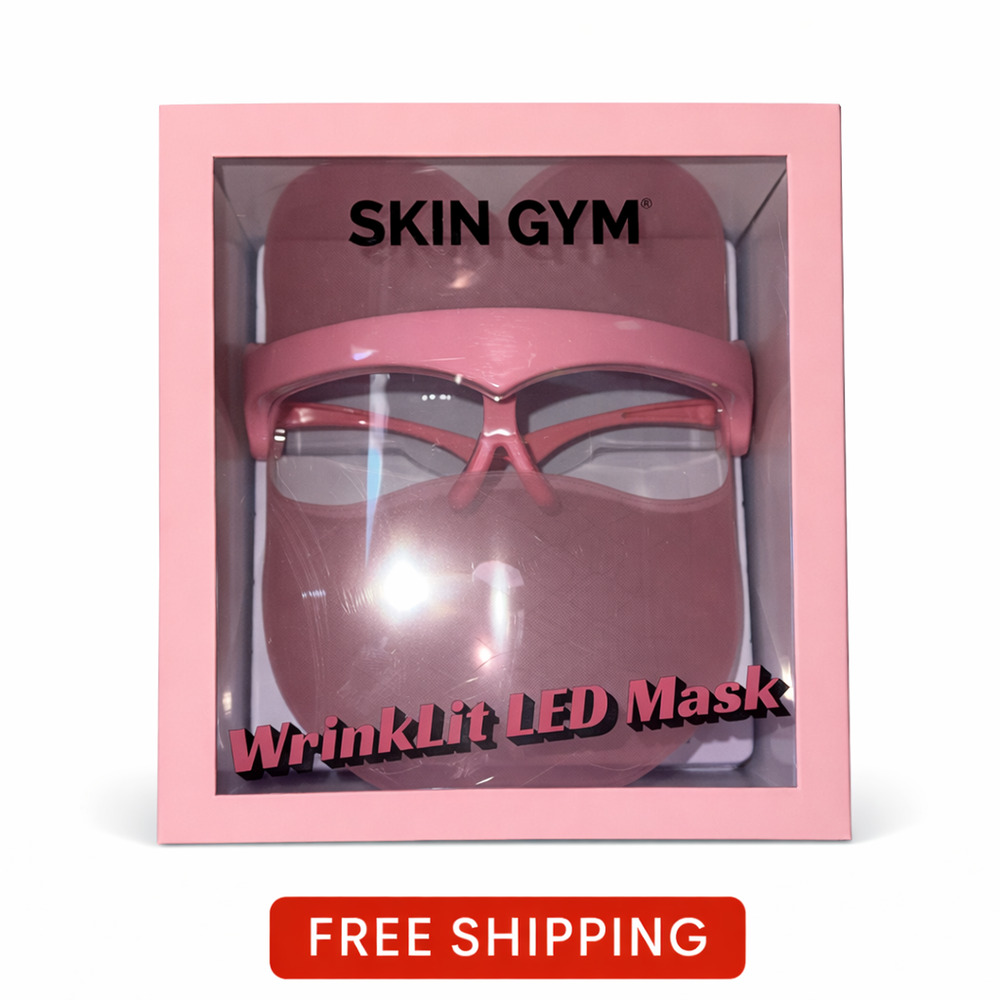 Skin Gym WrinkLit LED Mask Pink Light Therapy Facial Treatment Device